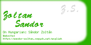 zoltan sandor business card