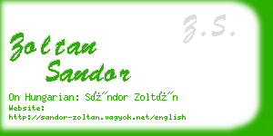 zoltan sandor business card